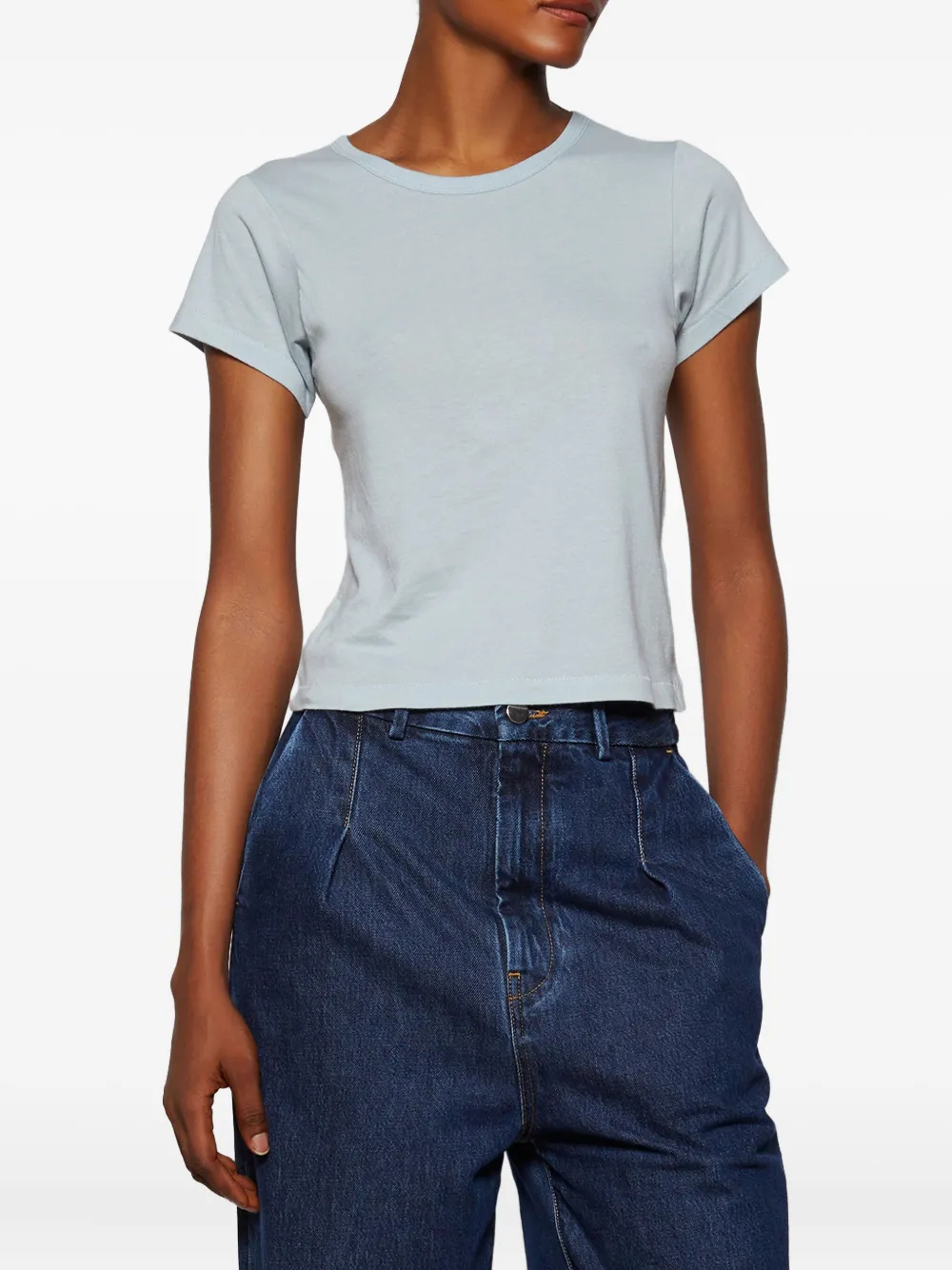 ETERNE Cropped T-shirt met korte mouwen Blauw