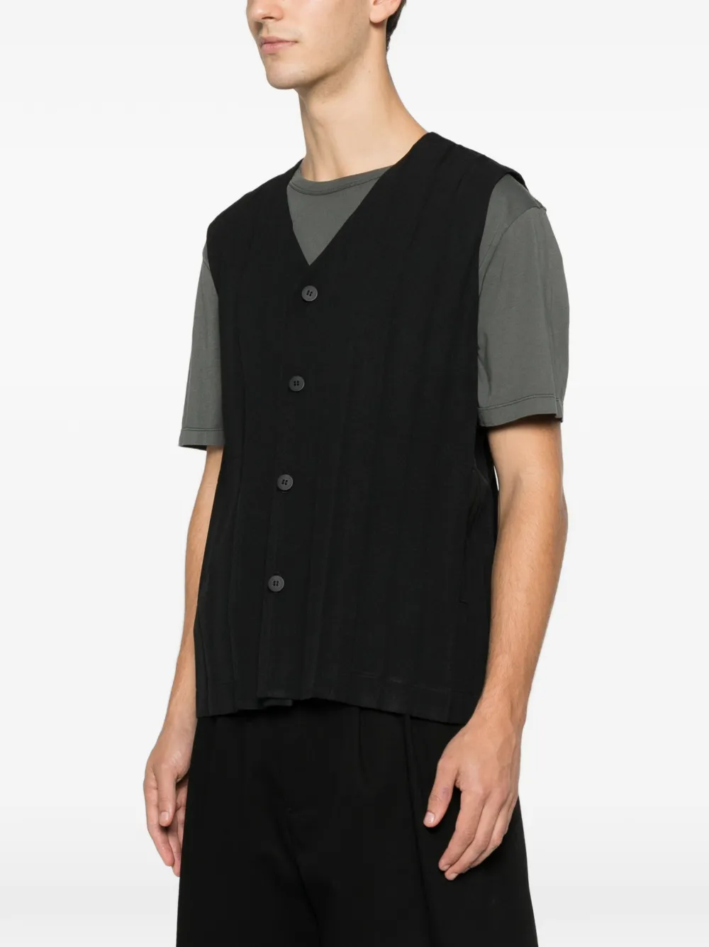 Homme Plissé Issey Miyake Edge Ensemble gilet Zwart