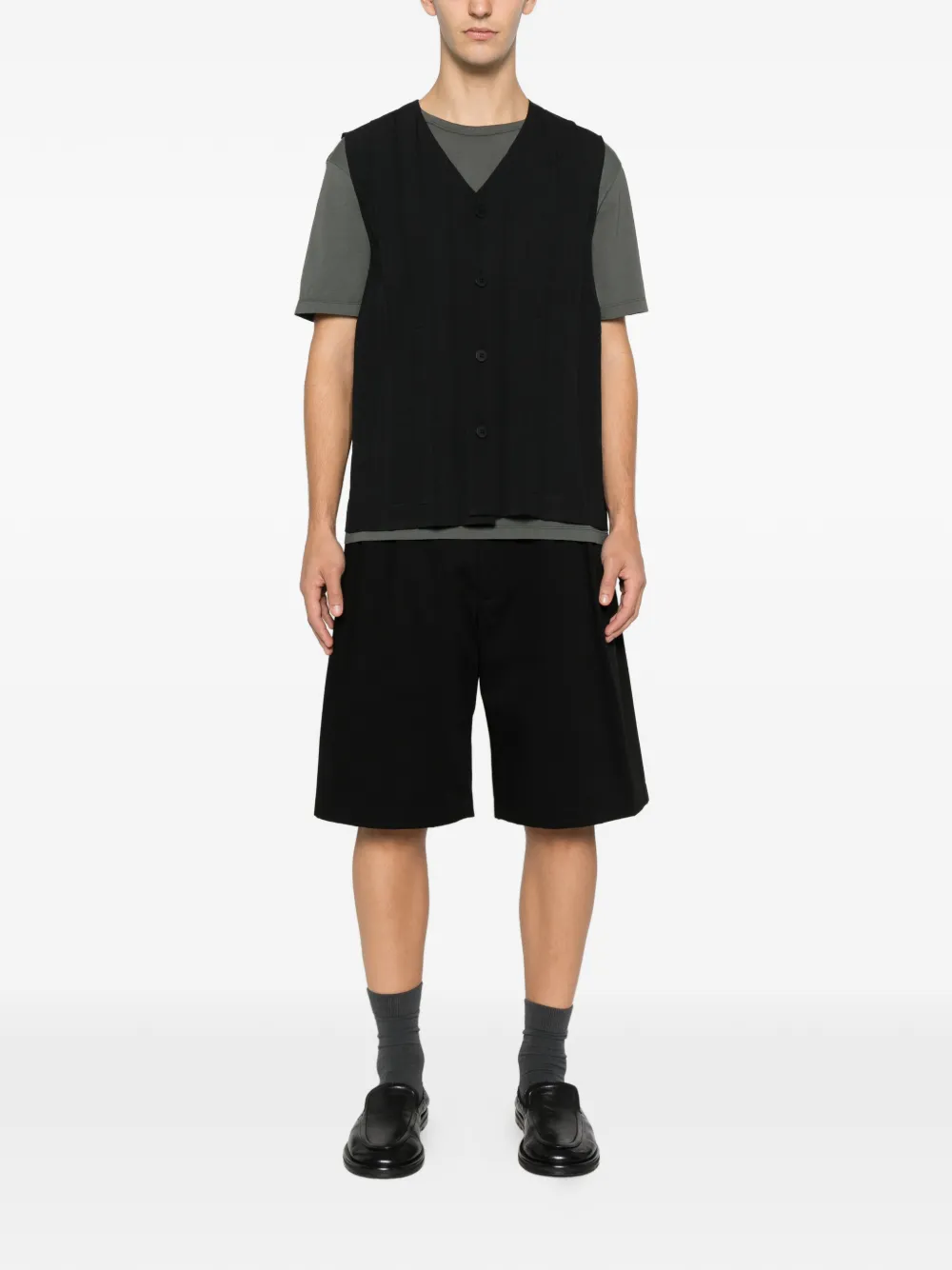 Homme Plissé Issey Miyake Edge Ensemble gilet Zwart