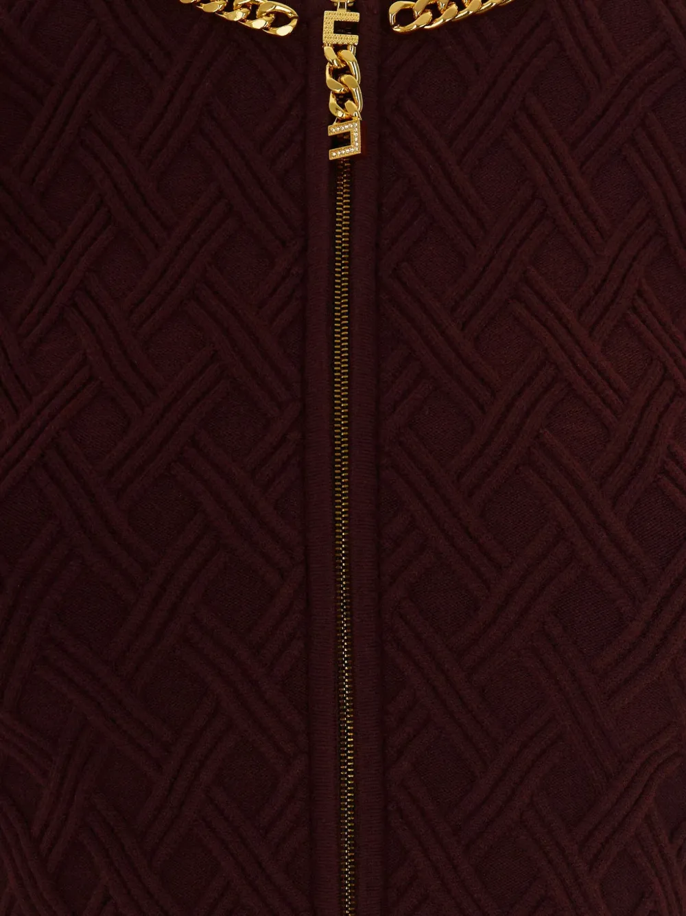 Elisabetta Franchi Vest met textuur en verfraaid met ketting Rood