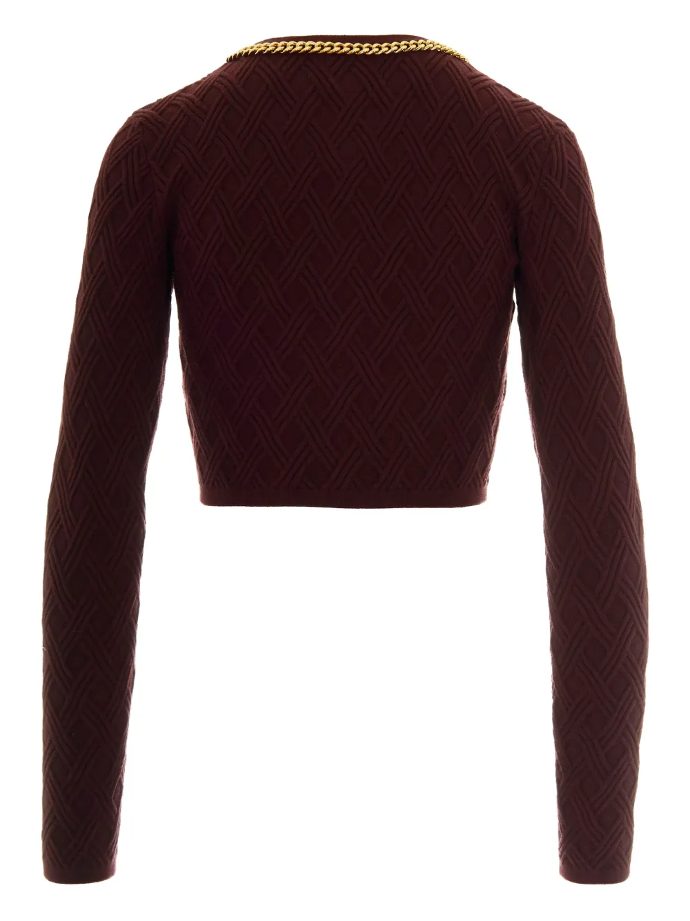 Elisabetta Franchi Vest met textuur en verfraaid met ketting Rood