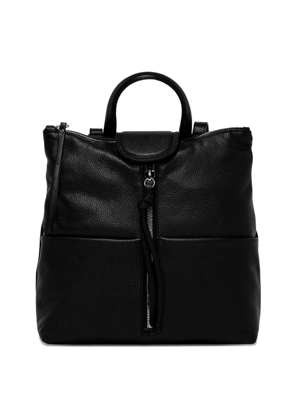 top-handle zip-fastening backpack