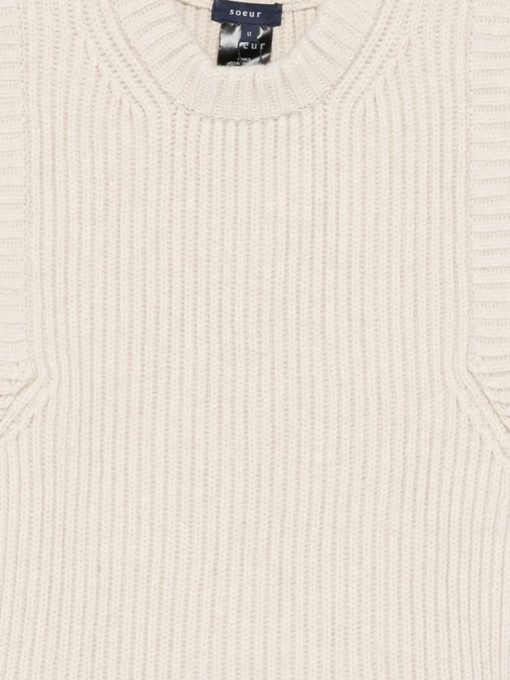 Soeur Mouwloze wollen trui Beige