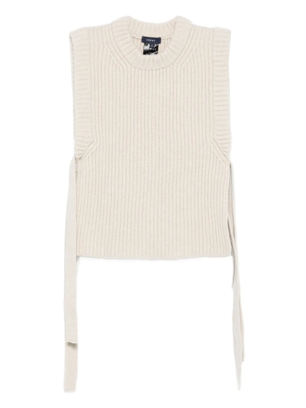 Soeur Mouwloze wollen trui Beige
