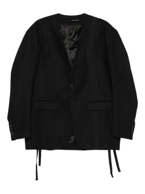 Isabel Benenato pinstripe tie-detail blazer