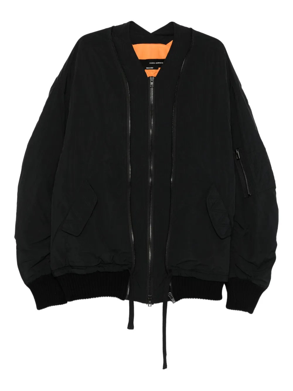 Isabel Benenato zip-detail bomber jacket | Black | Image 1