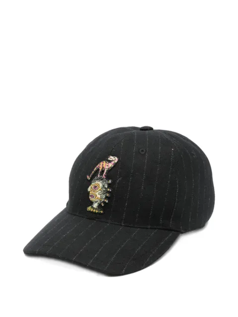 Isabel Benenato pinstripe-pattern embroidered baseball cap