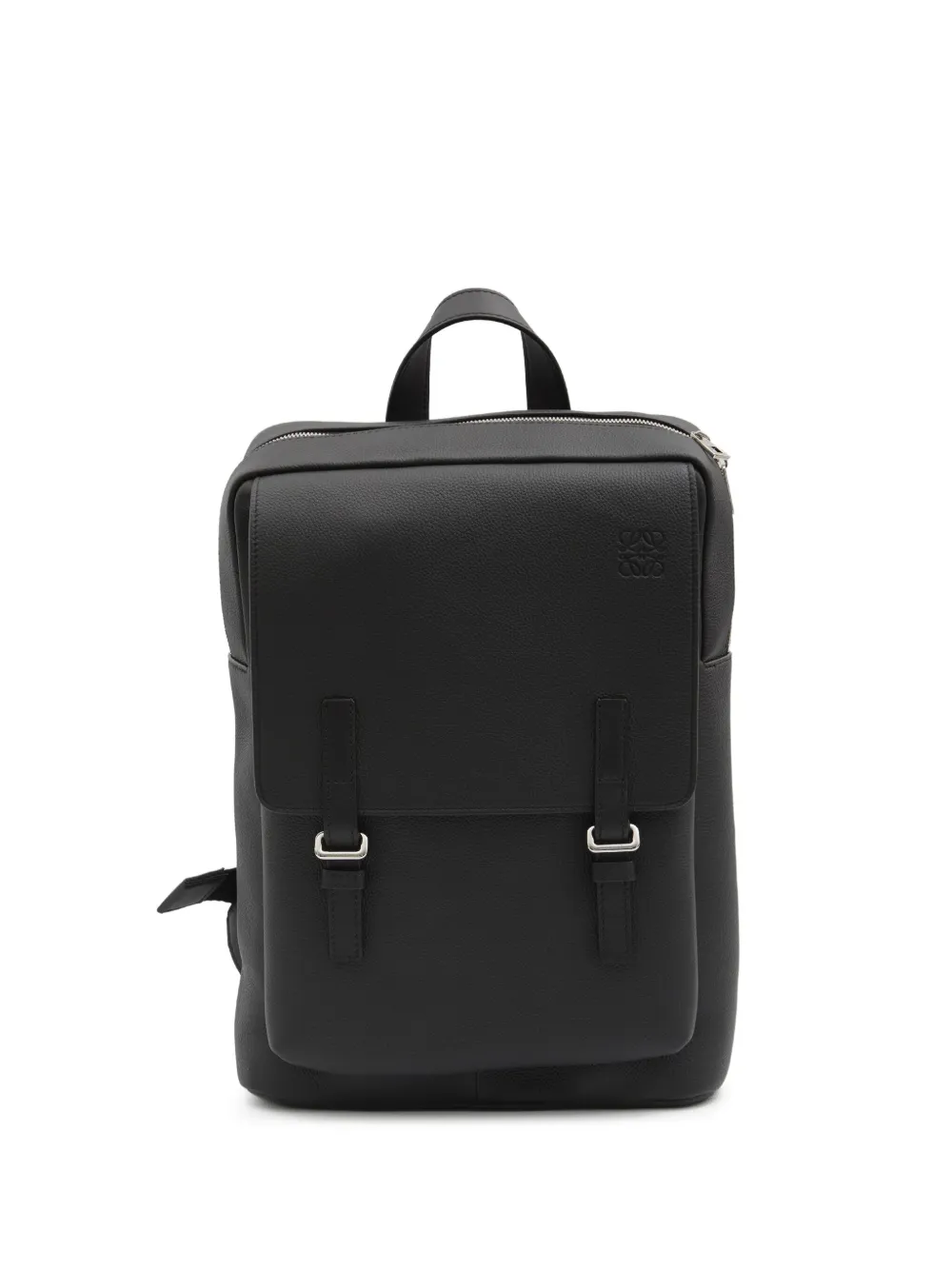 embossed-logo buckle backpack