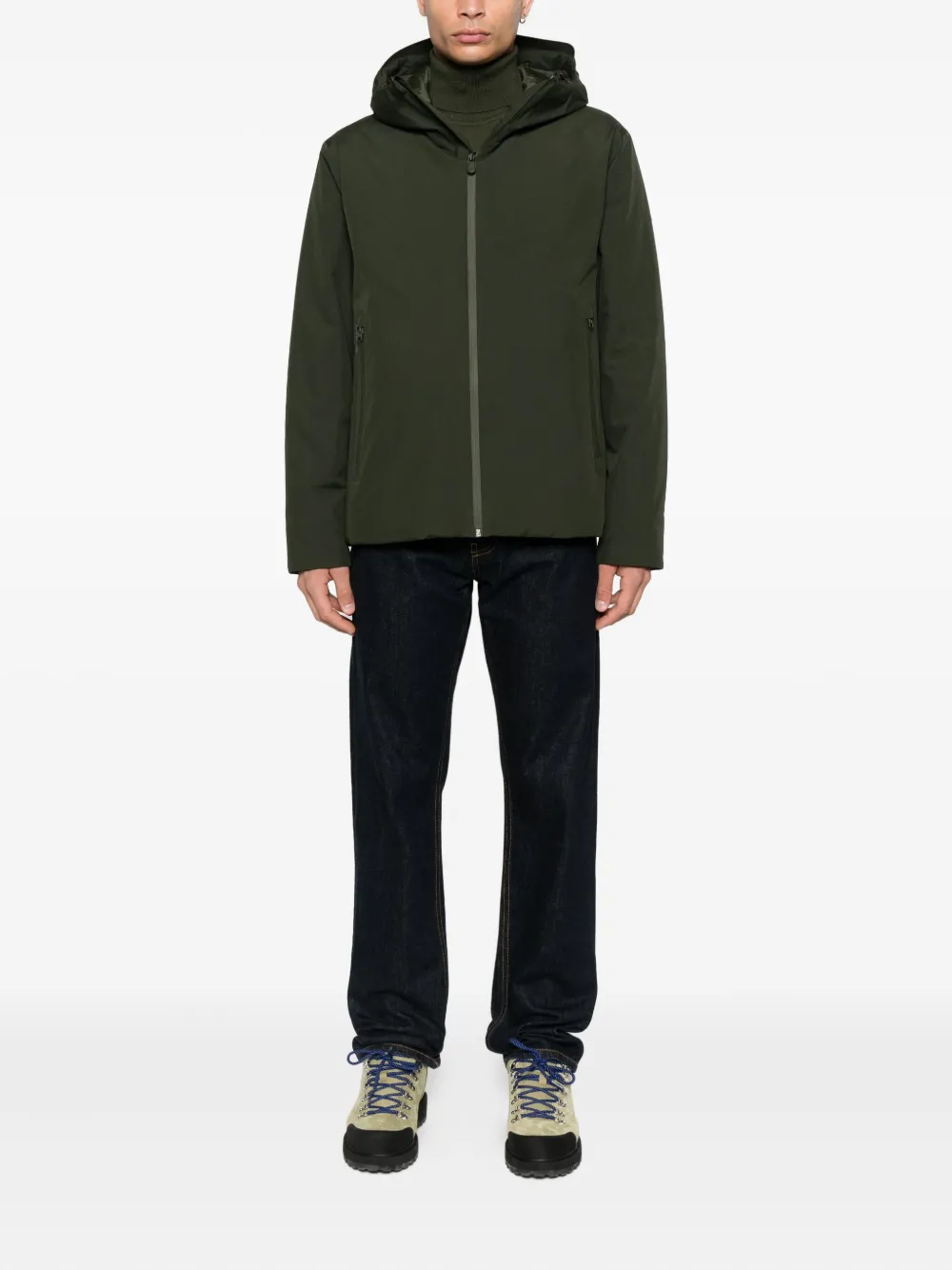 Save The Duck Flynn hooded zip-fastening jacket Groen