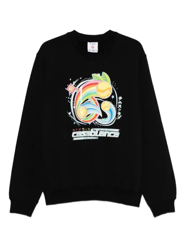 Casablanca Sweatshirt Mit Grafischem Print Schwarz FARFETCH AT