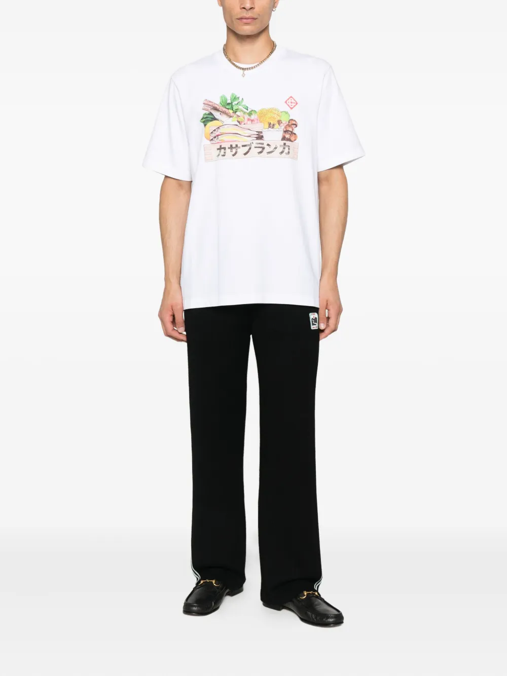 Casablanca graphic-print cotton T-shirt - Wit