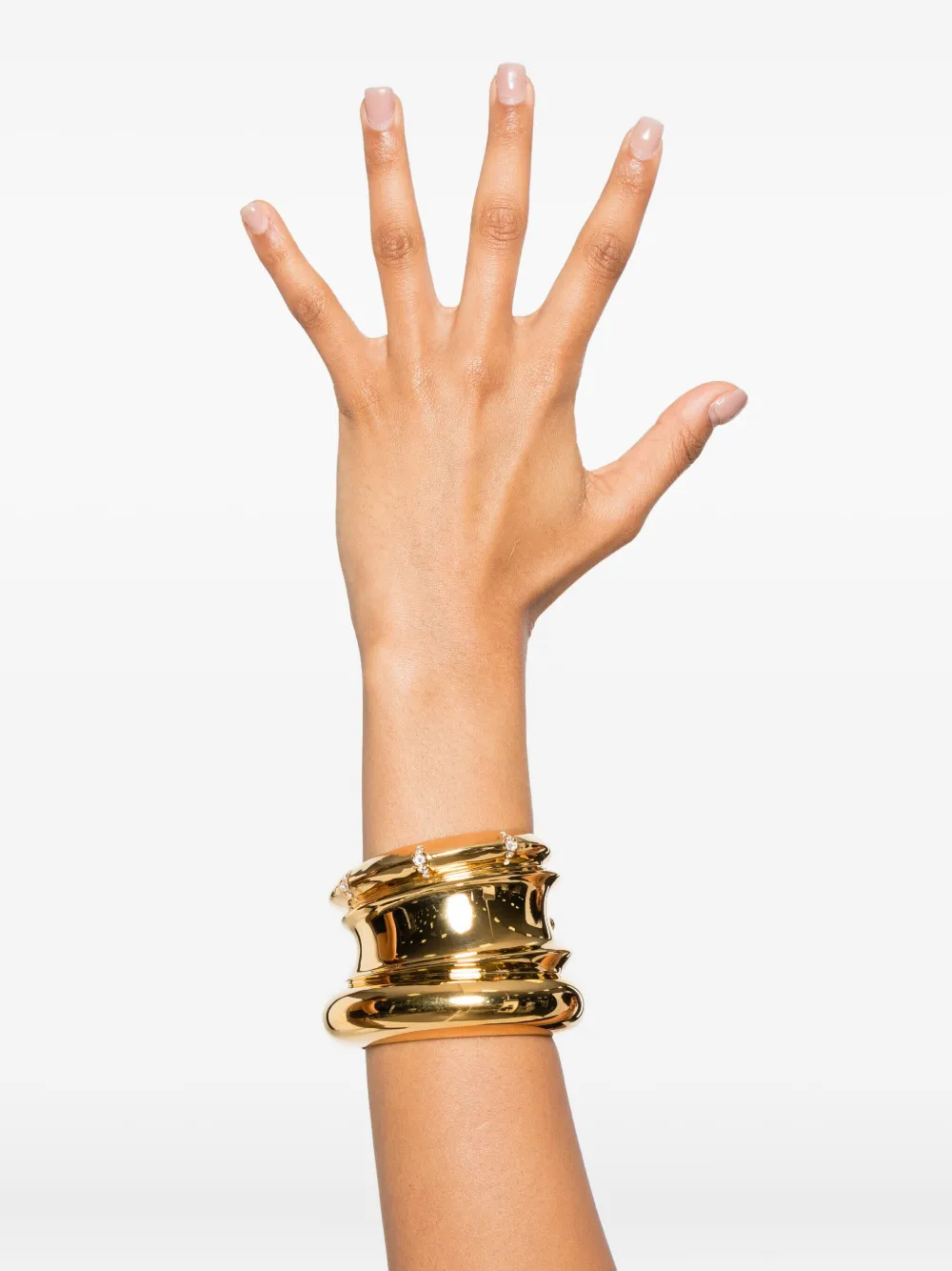 Saint Laurent embellished sculpted cuff - Goud