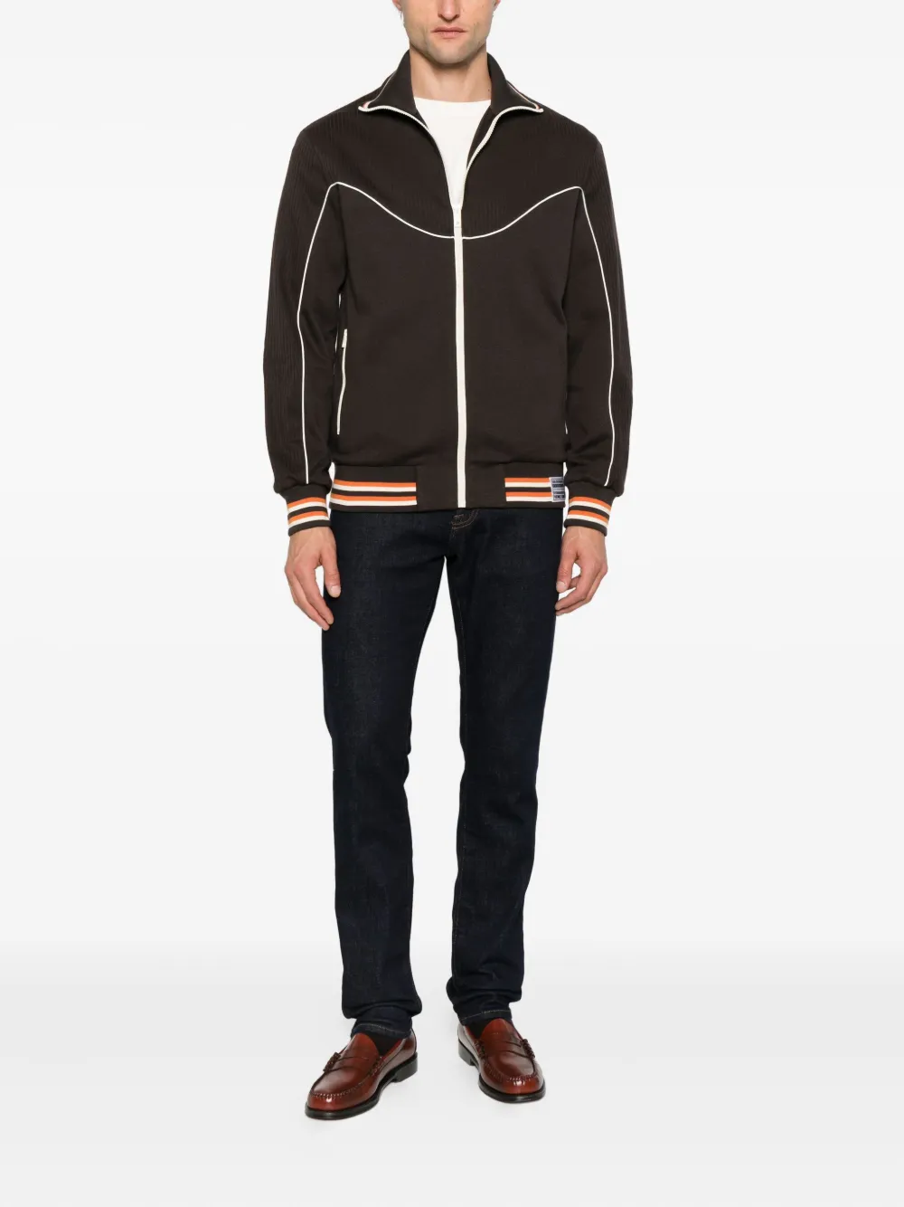 Golden Goose Jack met geribbeld vlak en rits Bruin