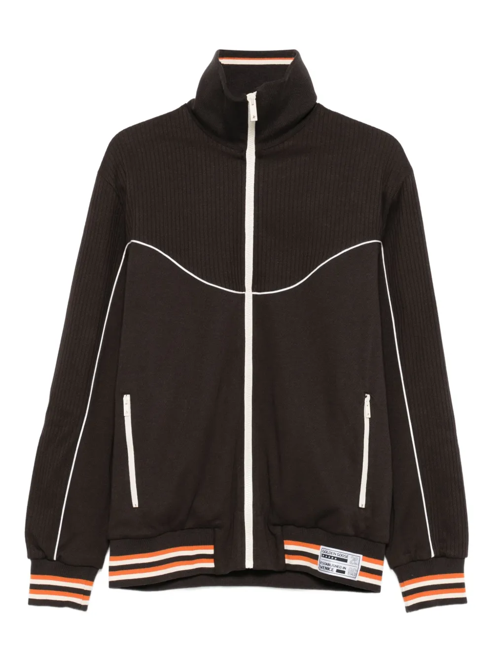 Golden Goose Jack met geribbeld vlak en rits Bruin