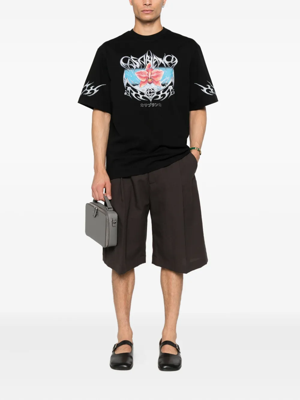 Casablanca graphic-print T-shirt - Zwart