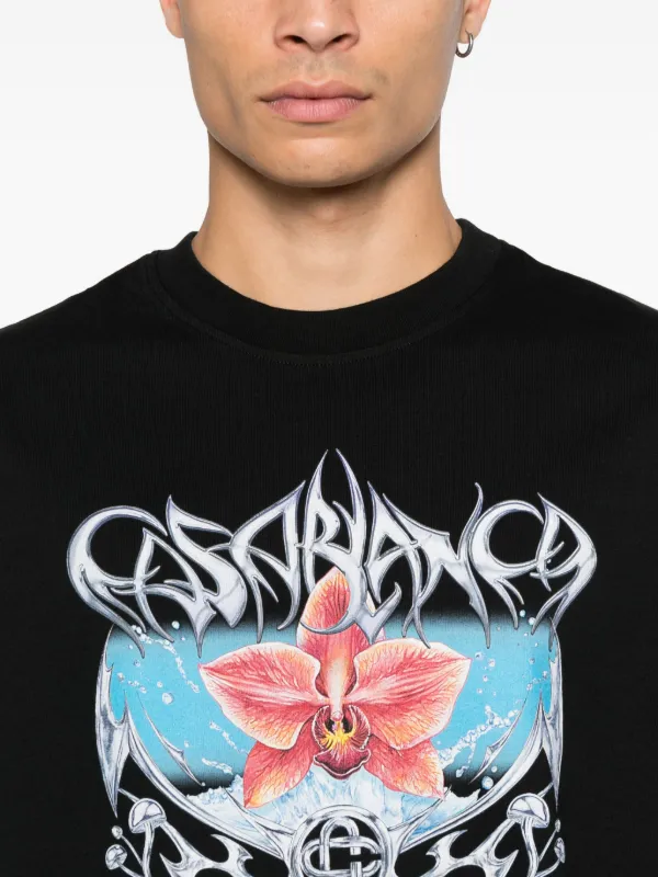Casablanca グラフィックTシャツ ダークグレーサイズ M Casablanca グラフィック Tシャツ | ブラック | FARFETCH JP