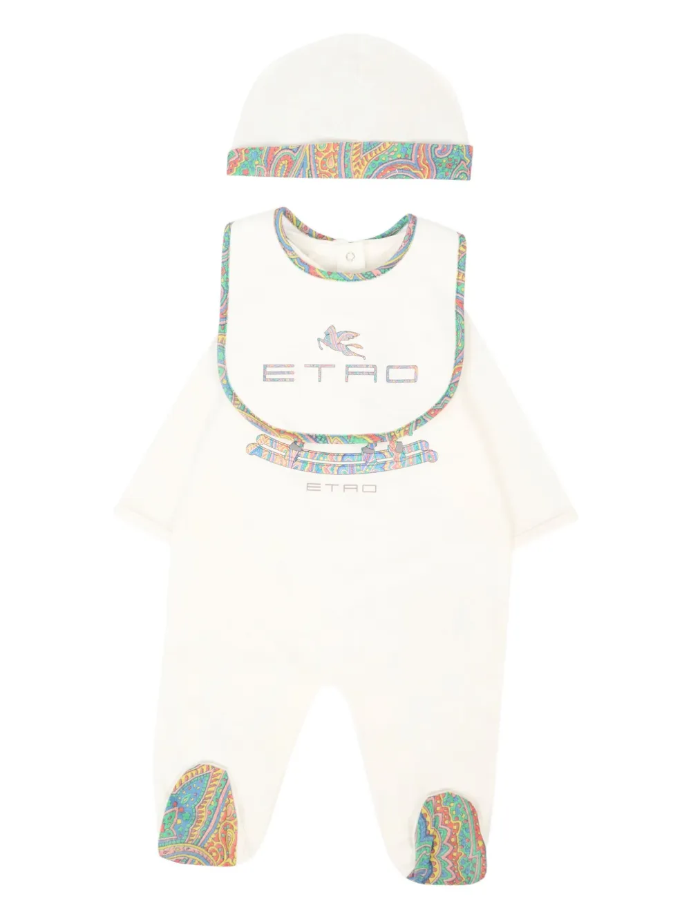 ETRO KIDS Pegaso babypakje met paisley-print Wit
