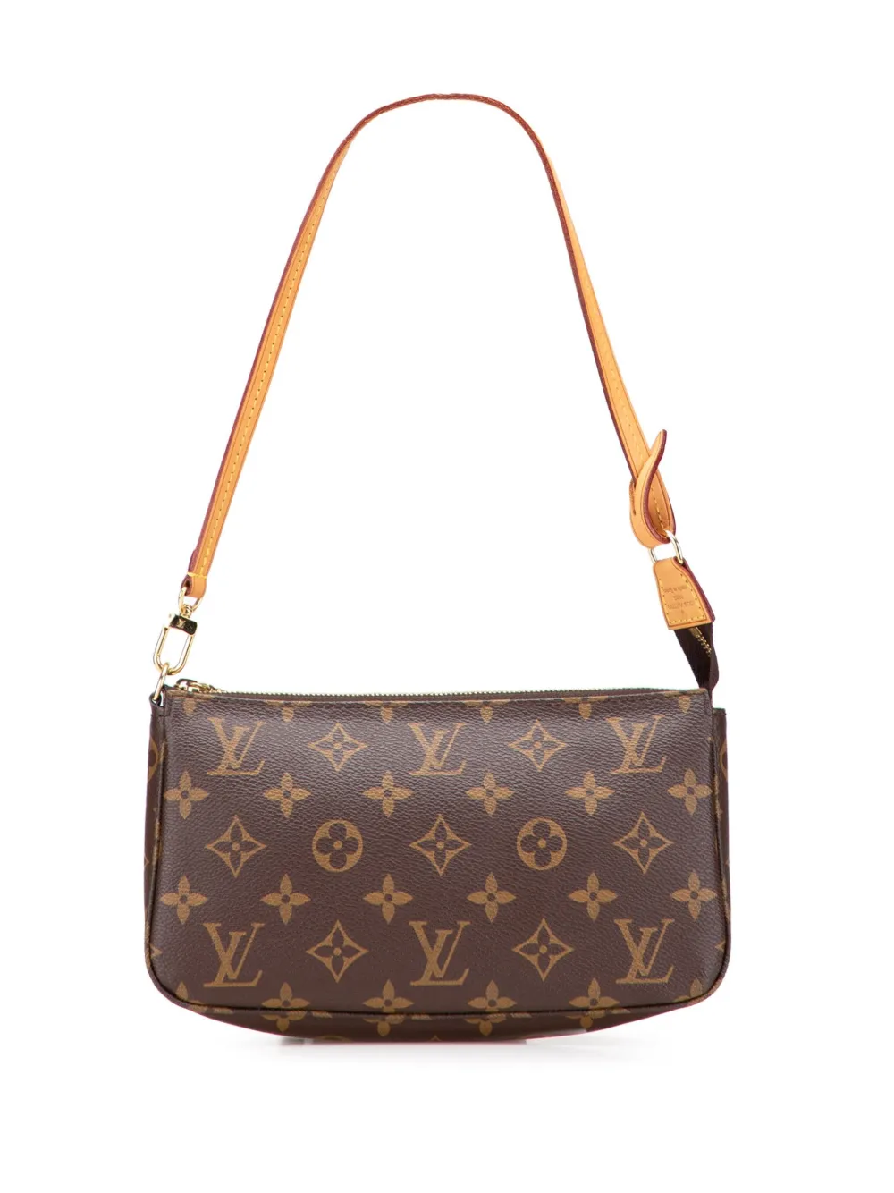 Pre-owned Louis Vuitton 2014 Monogram Pochette Accessoires Shoulder Bag In Brown