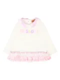Missoni Kids ruffled chevron-pattern T-shirt - White