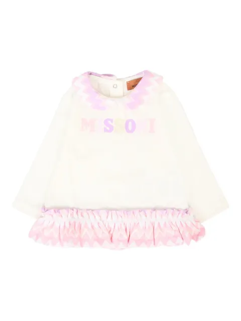 Missoni Kids ruffled chevron-pattern T-shirt
