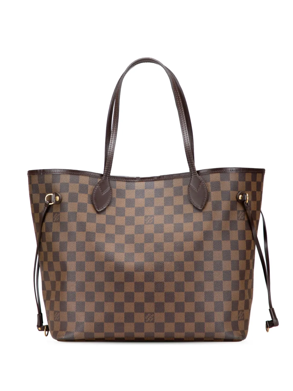 Pre-owned Louis Vuitton 2008 Damier Ebene Neverfull Mm Tote Bag In Brown