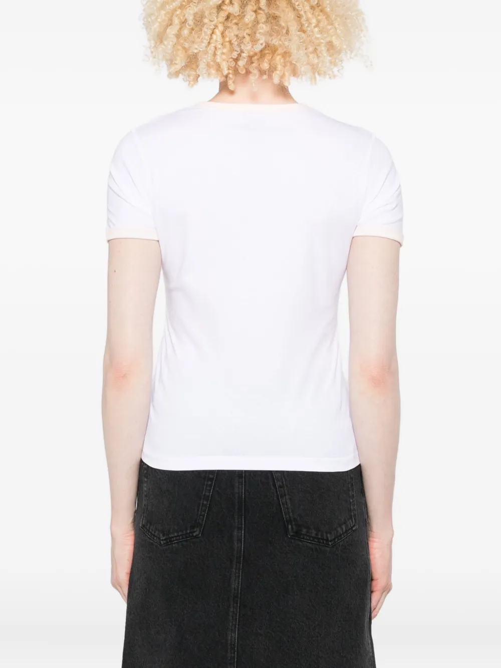 Casablanca printed ringer T-shirt Wit
