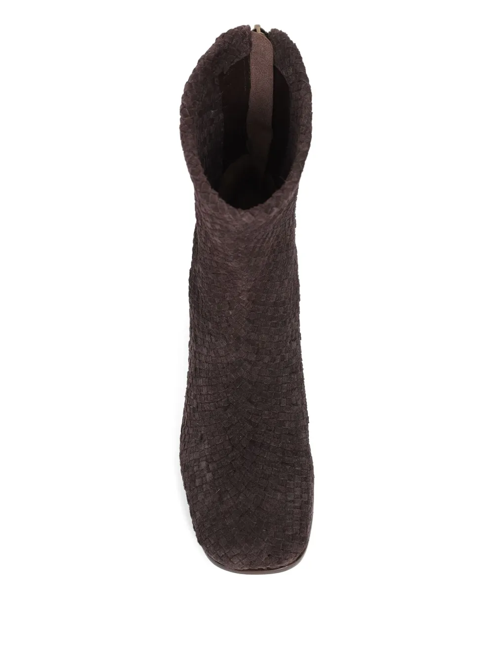 Sarah Chofakian 60 mm geweven leren laarzen met blokhak Bruin