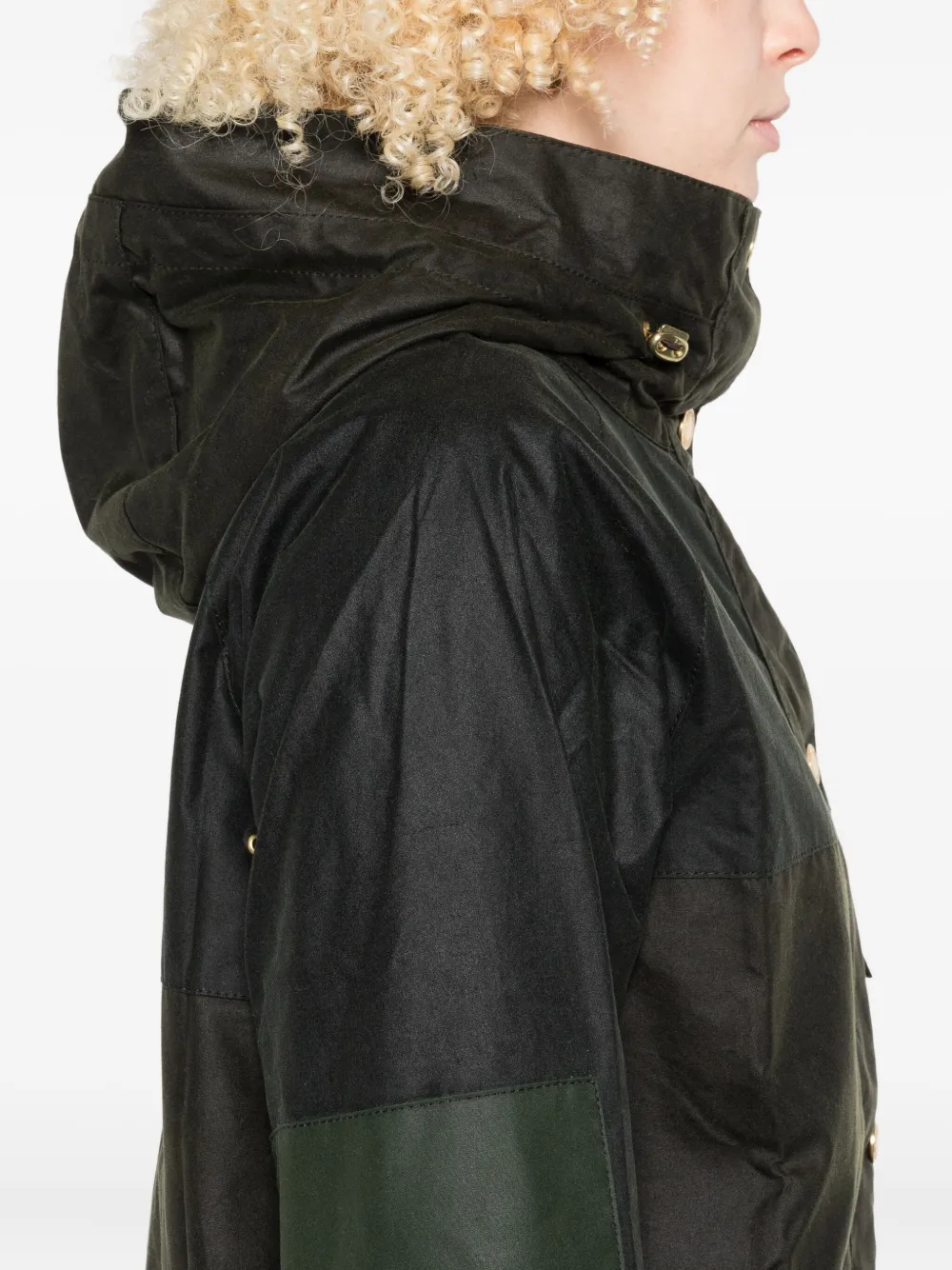 Barbour Hooded Cotton Jacket In Green