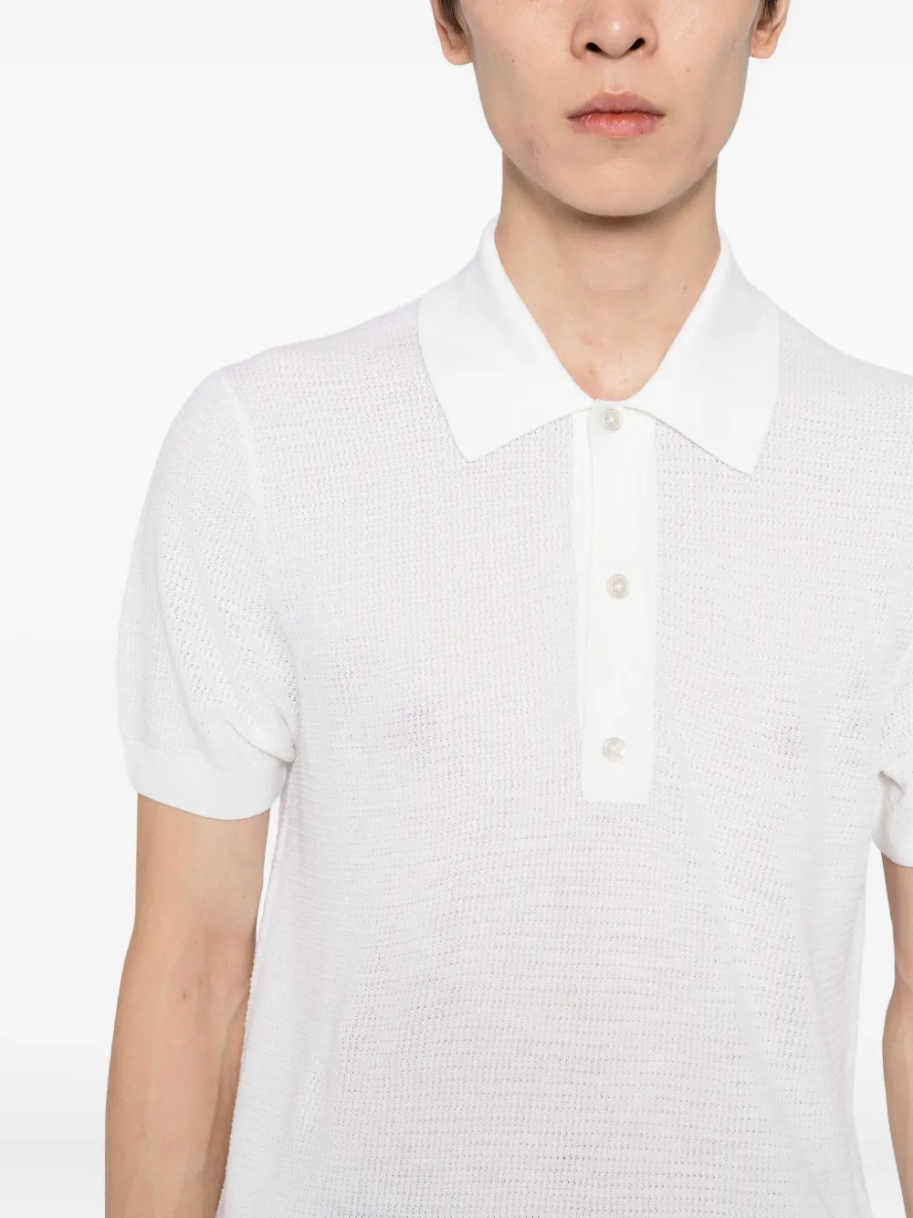 TOM FORD Gebreid poloshirt Wit