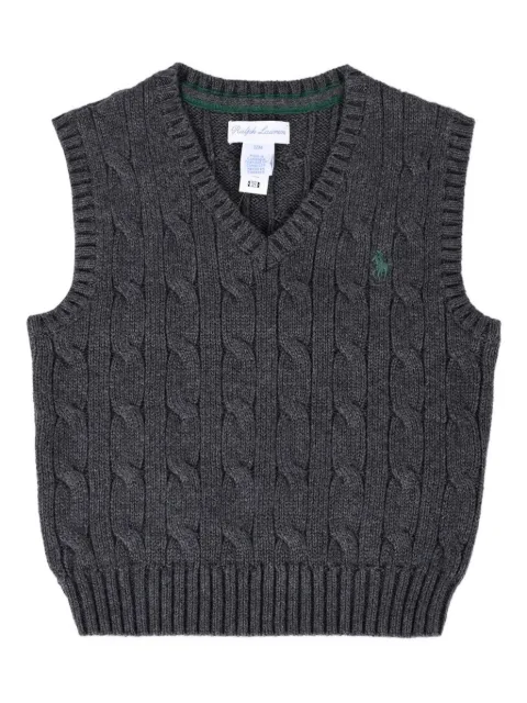 POLO RALPH LAUREN KIDS cable-knit cotton vest
