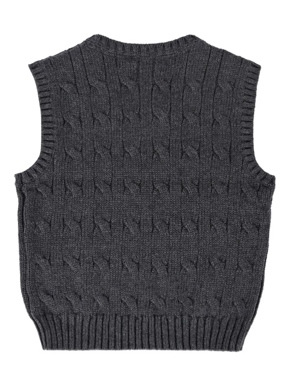 POLO RALPH LAUREN KIDS Kabelgebreide katoenen top Grijs