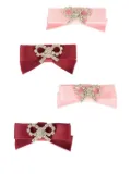 Self-Portrait Kids embellished-bow hair clips (pack of four) - Pink