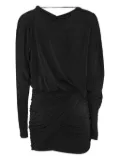 THE ANDAMANE draped V-neck mini dress - Black