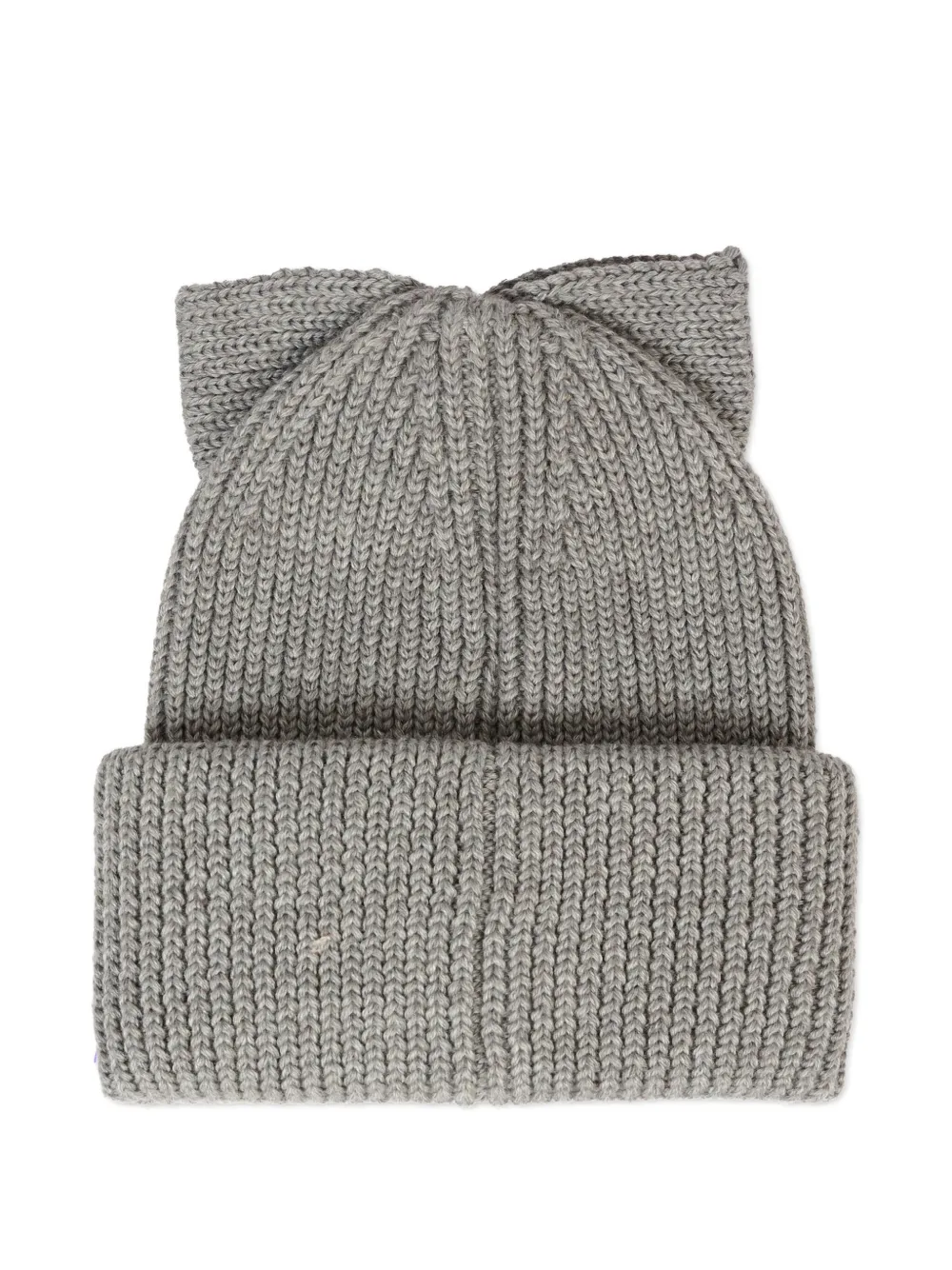 Simonetta Bow-detail Wool Beanie In Gray