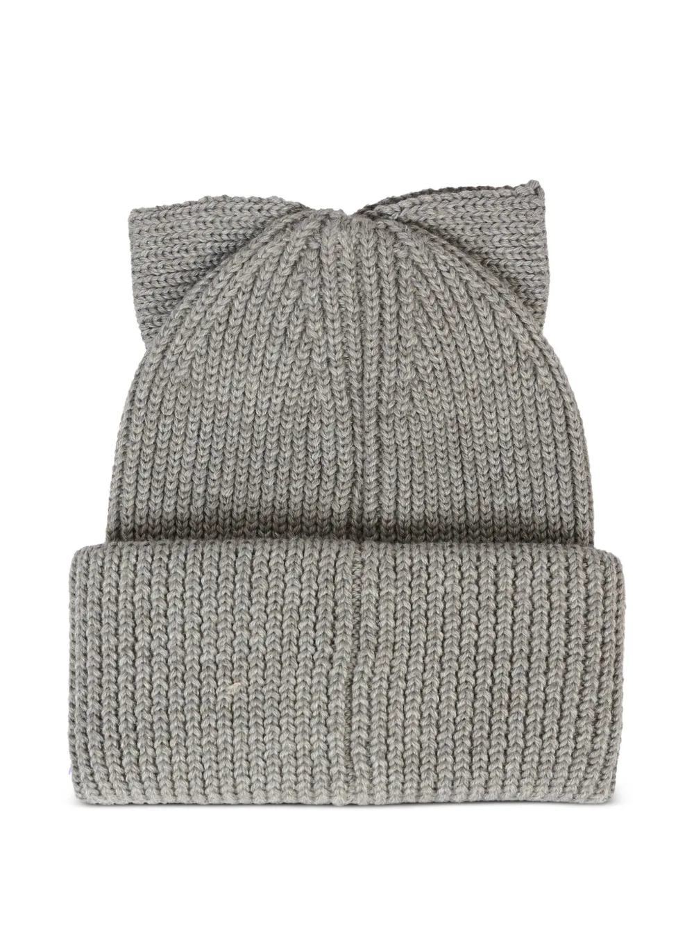 Simonetta Wollen muts met strikdetail Grijs