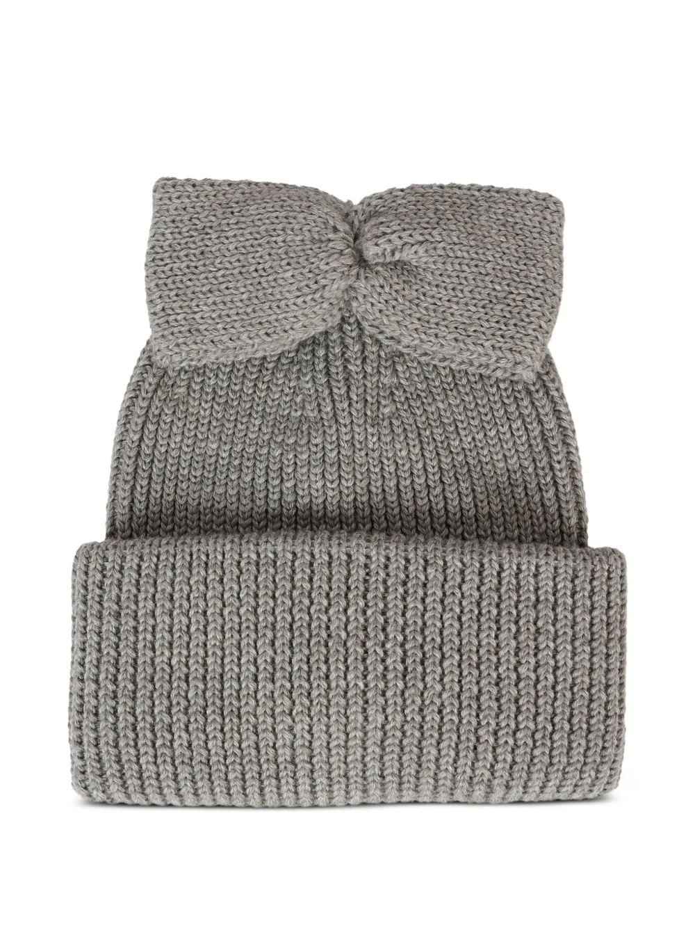 Simonetta Wollen muts met strikdetail Grijs