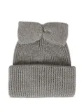 Simonetta bow-detail wool beanie - Grey