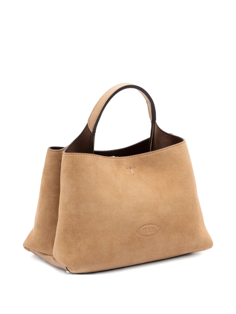 top-handle suede tote bag