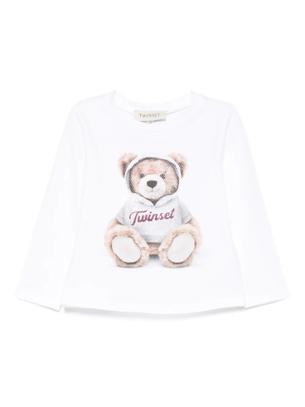 TWINSET Kids teddy-print long-sleeve T-shirt Wit