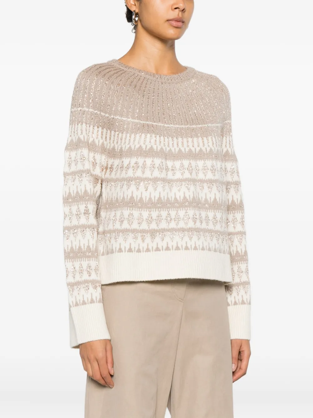 Pennyblack Xanadu Patterned Sweater In Neutral
