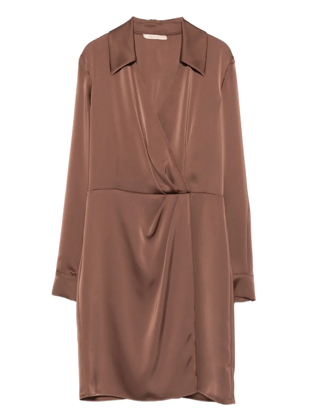 Pennyblack wrap-detail satin mini dress | Brown | Image 1