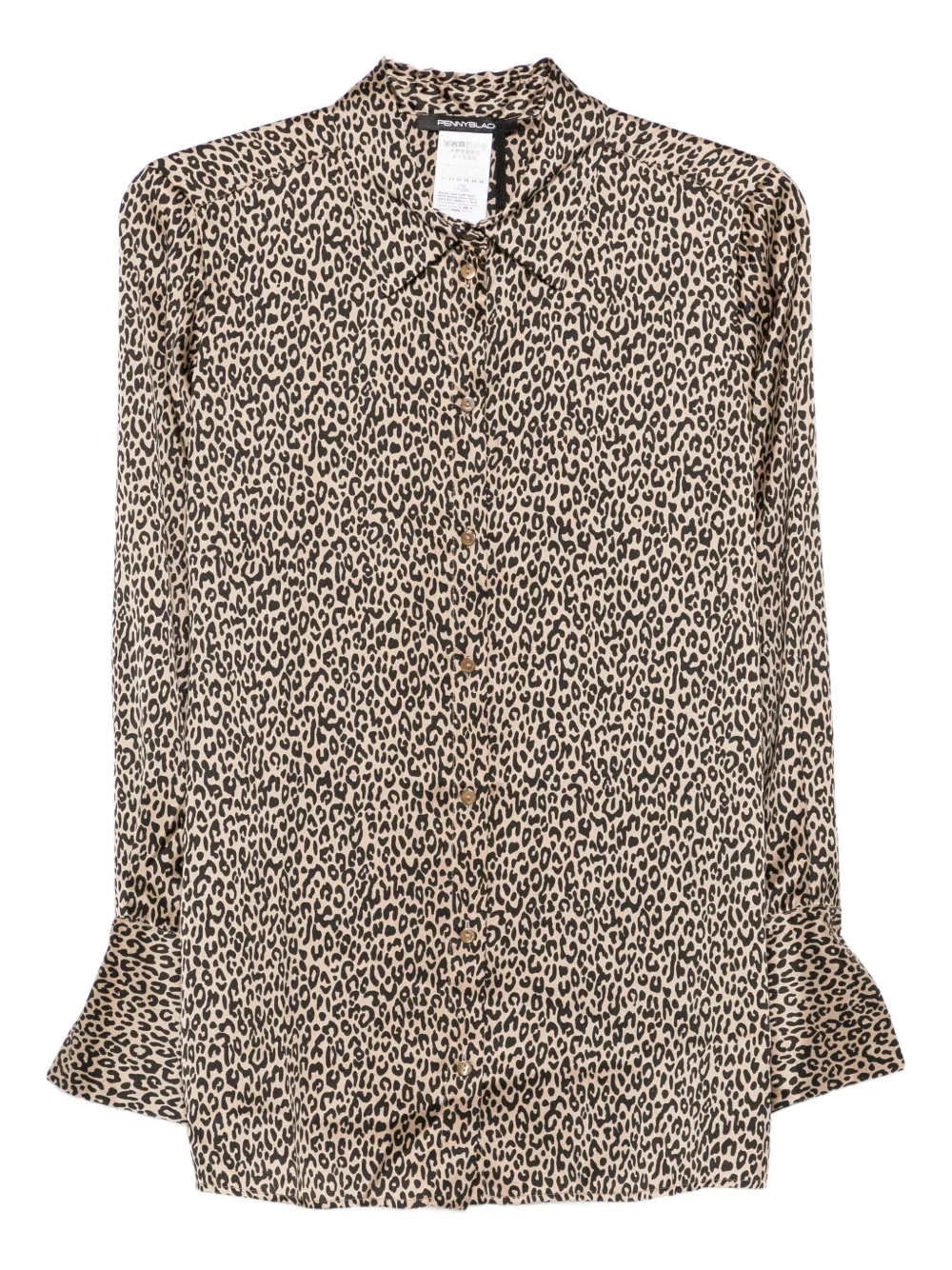 Pennyblack Leopard-print Button-up Shirt In Brown