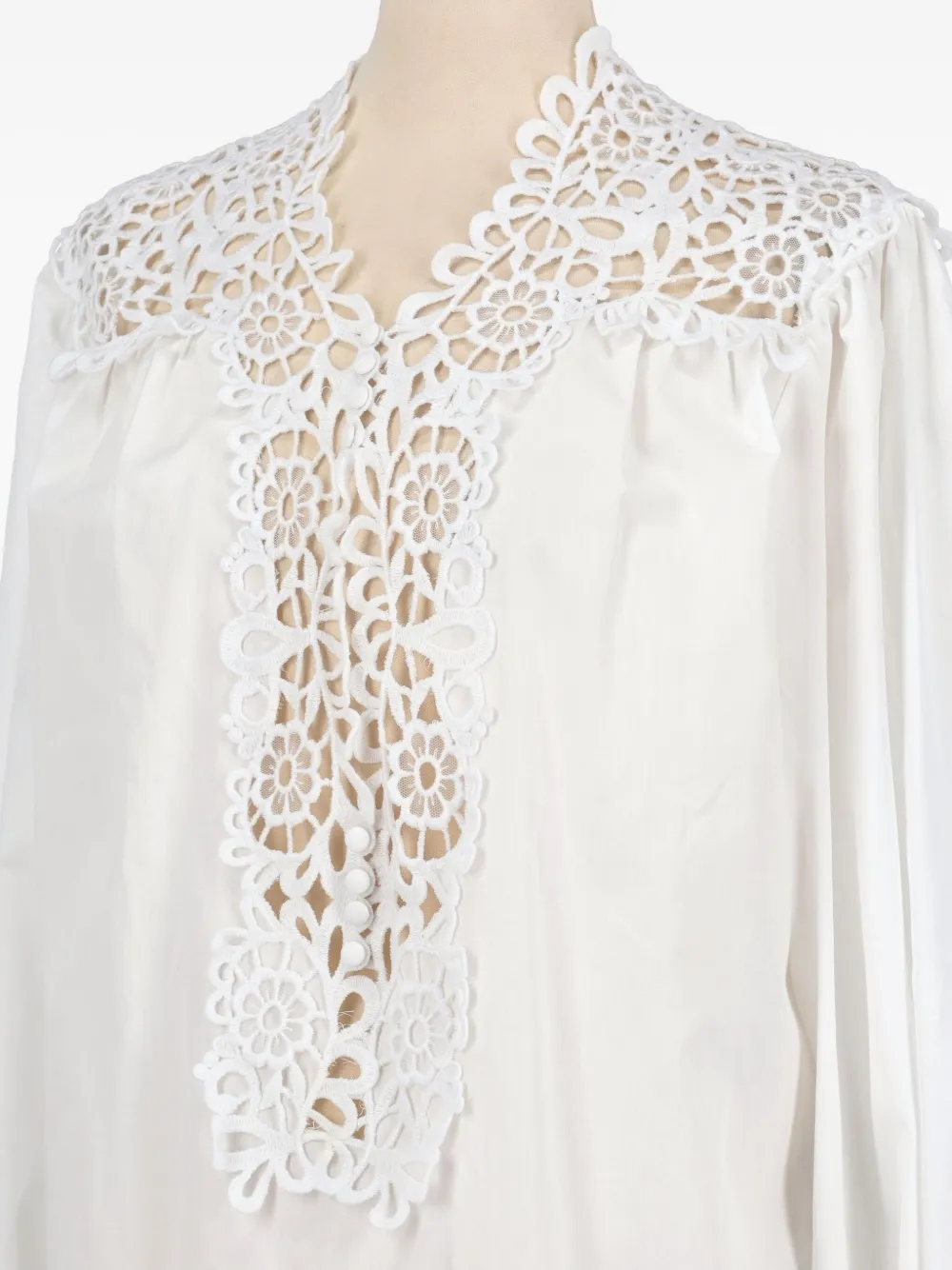 Pre-owned Ermanno Scervino Lace-insert Cotton Blouse In White