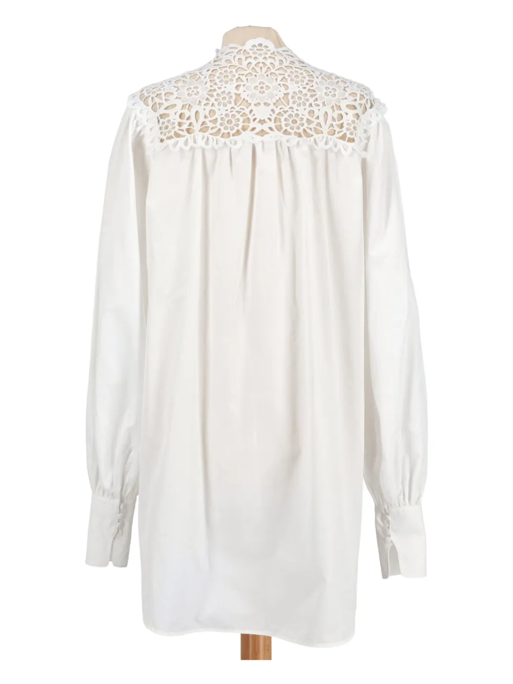Pre-owned Ermanno Scervino Lace-insert Cotton Blouse In White