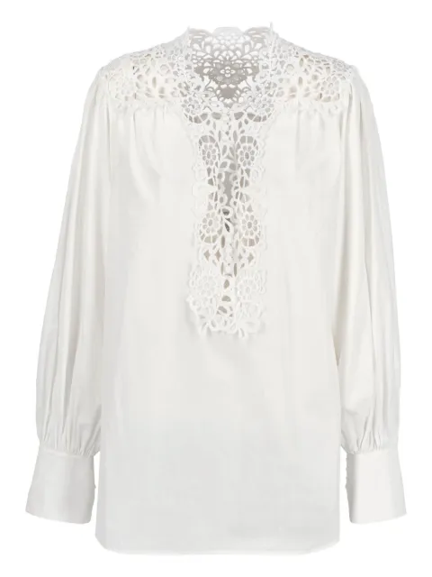 Ermanno Scervino lace-insert cotton blouse