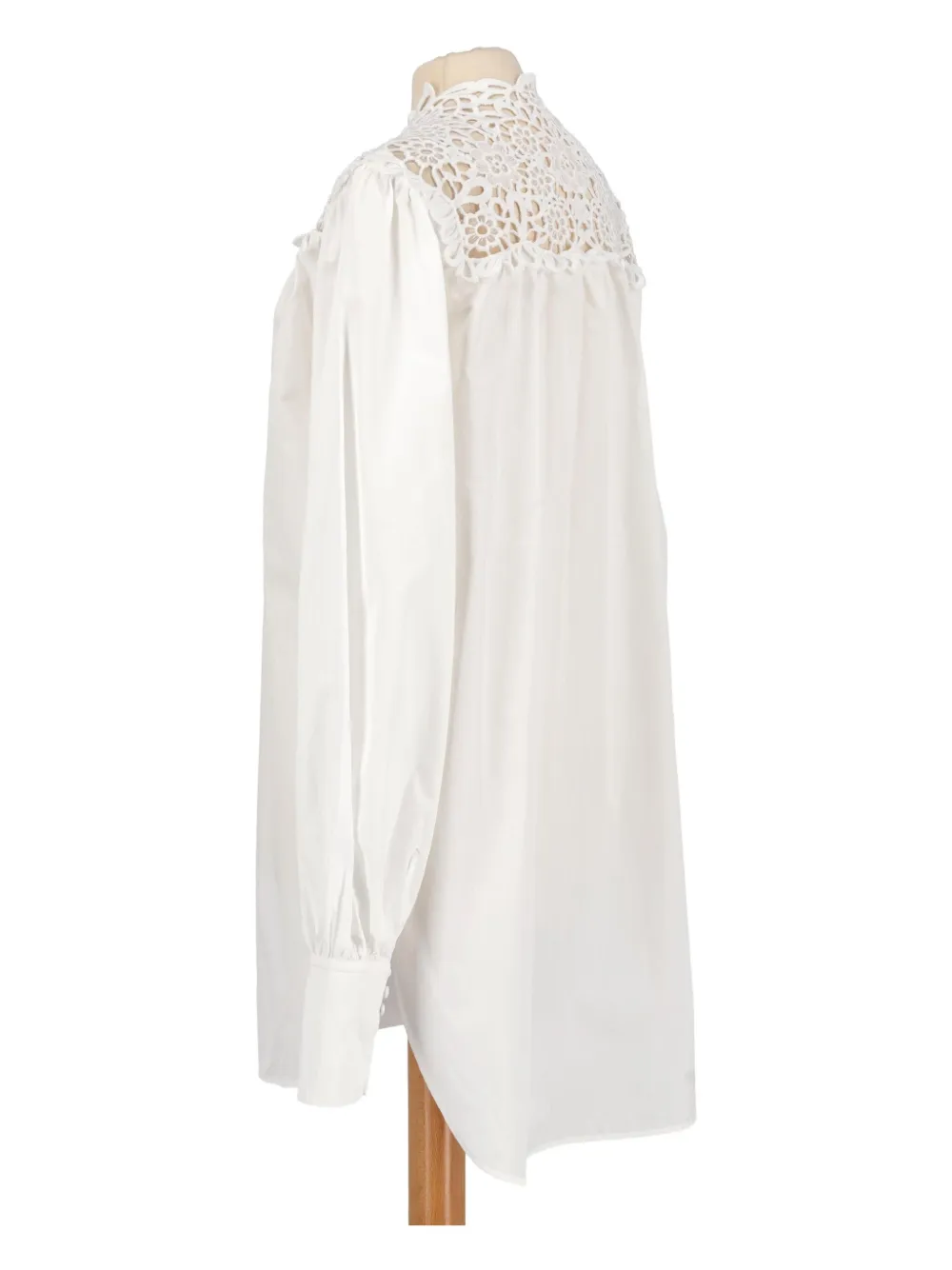 Pre-owned Ermanno Scervino Lace-insert Cotton Blouse In White