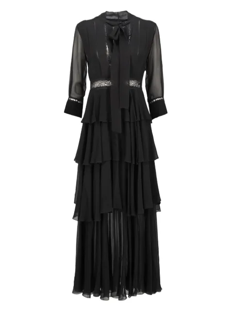 Ermanno Scervino pre-owned lace-detail silk maxi dress