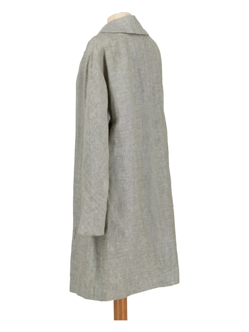 Pre-owned Massimo Alba  Herringbone Linen Coat In Gray