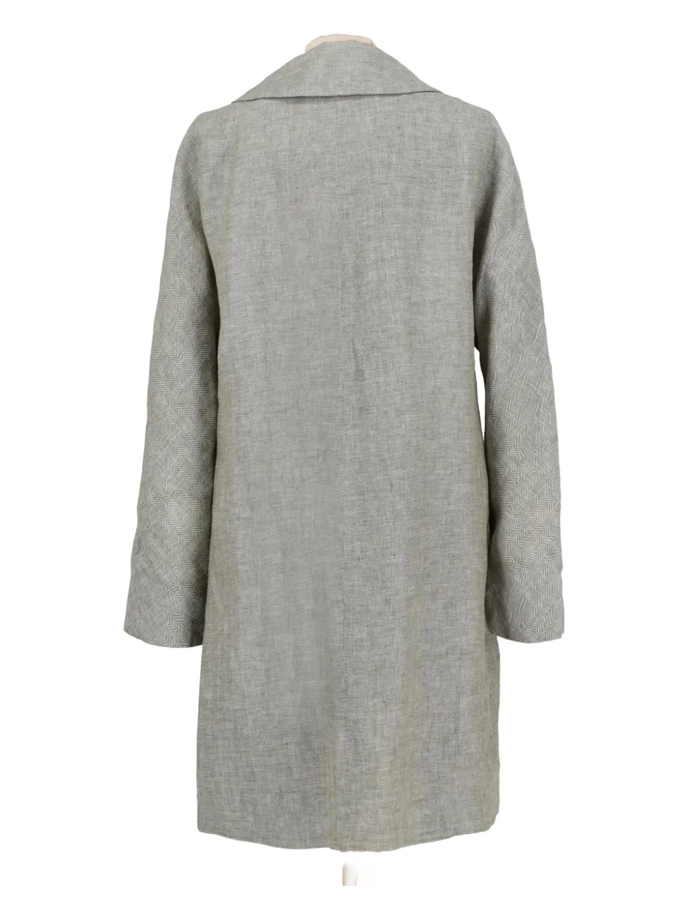 Pre-owned Massimo Alba  Herringbone Linen Coat In Gray