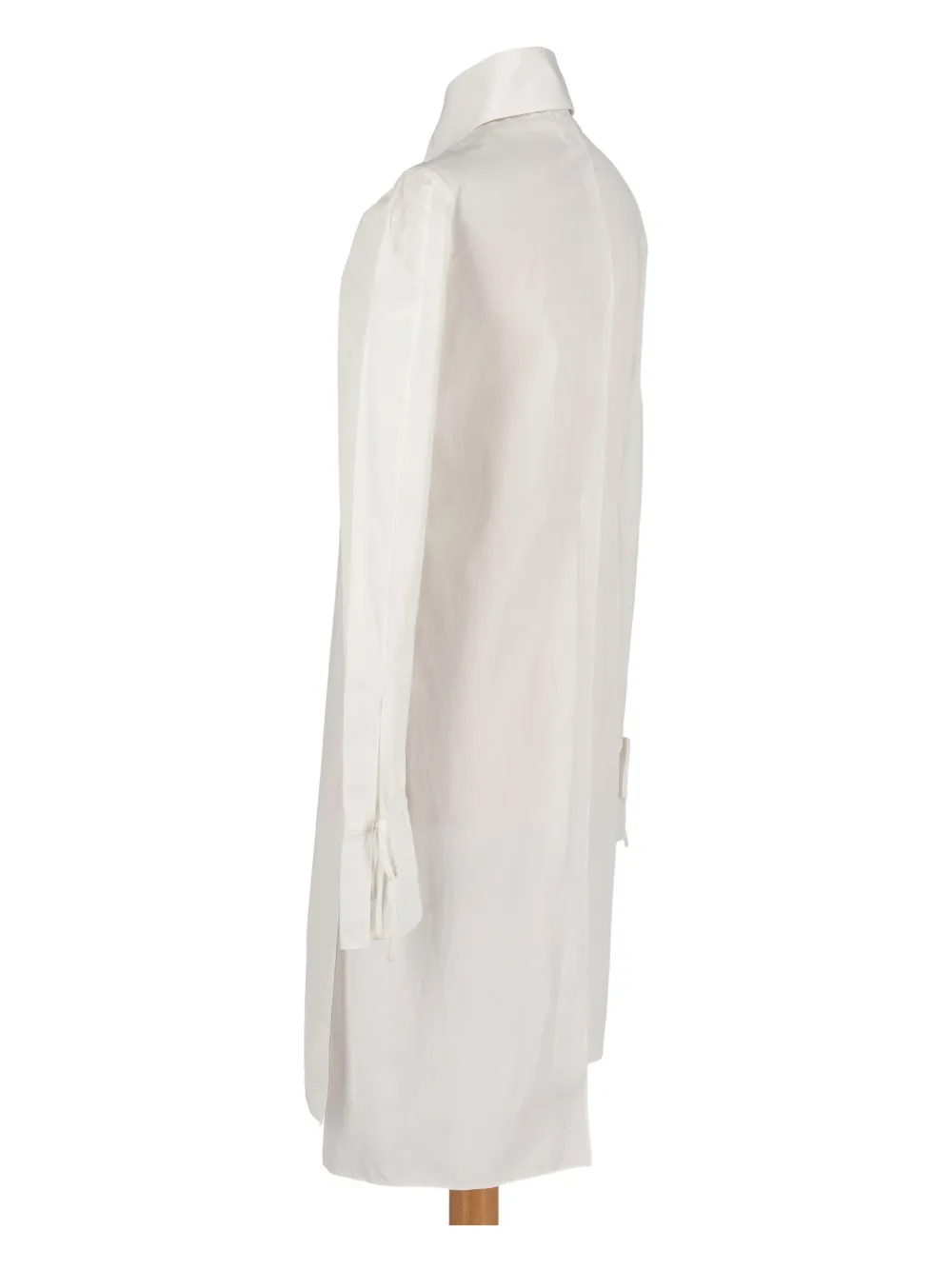 Pre-owned Gianfranco Ferre Diagonal Placket Drawstring Cuff Shirt In White